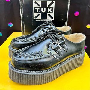 T.U.K. A6802 Black Leather Creeper
